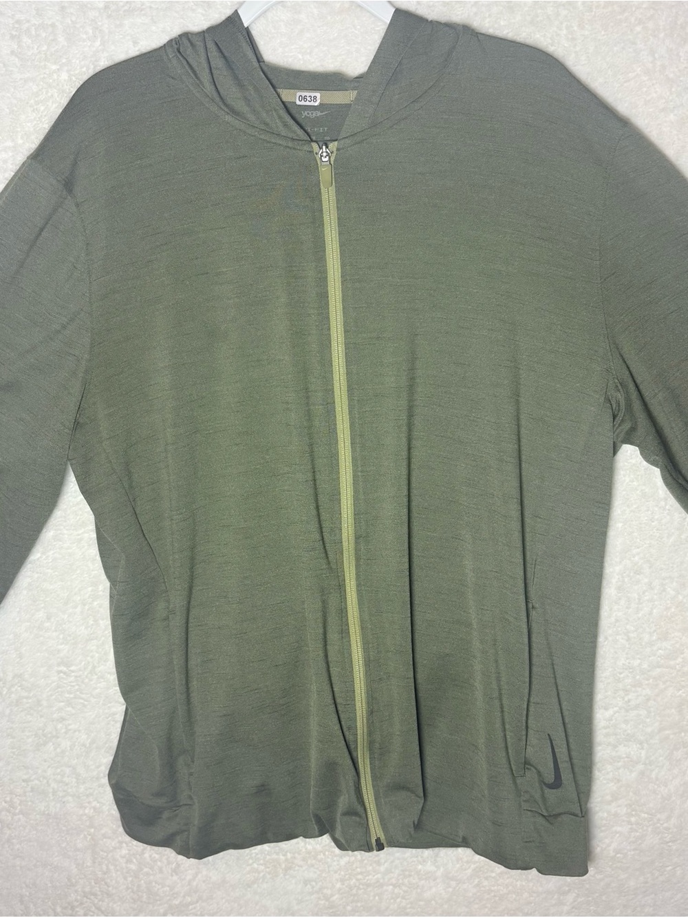 Men's Olive Green Full-Zip Hoodie Sweater - Nike